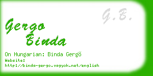 gergo binda business card